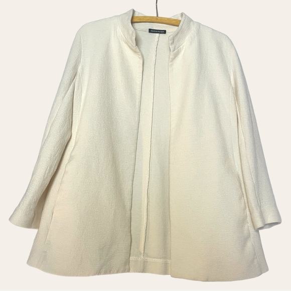 Eileen Fisher Stand Collar Jacket NO SIZE TAG - Picture 2 of 8
